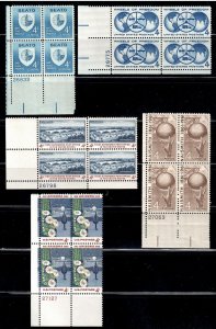 5 US Four Cent Lower Left F-VF OG NH Plate Blocks of 4 - I Combine S/H