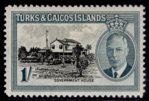 TURKS & CAICOS ISLANDS GVI SG229, 1s black & blue-green, M MINT. 