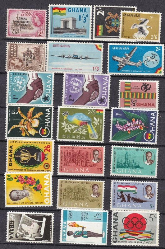 GHANA ^^^^^^x22  older  mostly   MNH  collection  GOOD CAT  @@dc681ghana