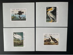 Ivory Coast 1985 Mi. 853 - 856 luxury blocks ND J.J. Audubon Birds Duck Birds-