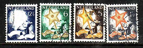 Netherlands-Sc#B66-9- id6-used semi-postal set-Star of Hope-Christmas-1933-