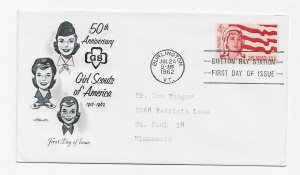 US 1199 (Me-5) 4c Girl Scouts single on FDC Artmaster Cachet ECV $10.00