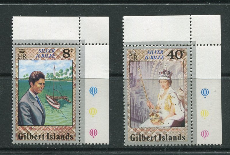 STAMP STATION PERTH Gilbert Is.#293,295 QEII 25th Anniv. Issue MNH 1977 CV$0.50