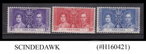 GRENADA - 1937 KGVI CORONATION - 3V - MINT NH