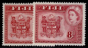 FIJI QEII SG288 + 288a, 8d SHADE VARIETIES, NH MINT. Cat £27.