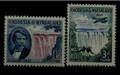 Rhodesia Nyasaland 156-57 MNH Water fall SCV1.60