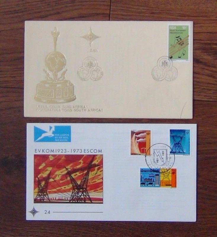 South Africa 10 x FDC 1973 1975 University Escom Sport Satellite Cats etc 