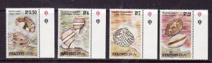 Maldive Is.-Sc#1848//55-unused NH 1/3 set-Marine Life-Seashells-1993-