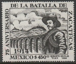 MEXICO 1615, BATTLE OF ZACATECAS, 75th ANNIV. PANCHO VILLA. MINT, NH. VF.