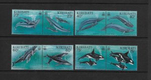 WHALES & DOLPHINS - KIRIBATI #623-30  MNH