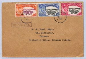 BRUNEI Air Mail 1949 SULTAN'S JUBILEE Set Cover GILBERT & ELLICE Tarawa YC252