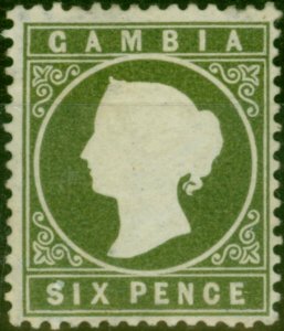 Gambia 1889 6d Bronze-Green SG33 Fine VLMM