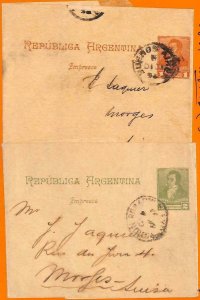 aa2778 - ARGENTINA - POSTAL HISTORY - 2  STATIONERY WRAPPER  to SWITZERLAND 1894