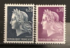 France 1967 #1197-8, MNH, CV $.50
