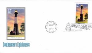 United States 2003 LIGHTHOUSES of the Southeast FDC (5) clean Color cachet