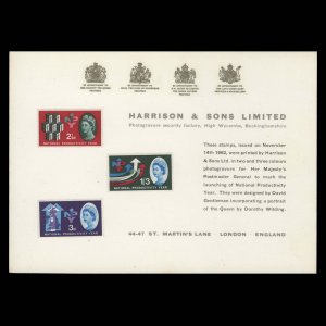 Great Britain 1962 National Productivity Year presentation card ...