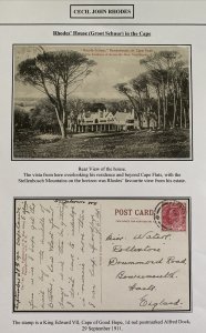 1911 Alfredo Dock Cape Of Good Hope RPPC Postcard Cover To England Rhodes House