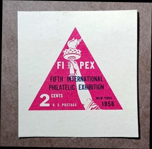 United States #UX44 2c FIPEX UNUSED postal card cut square (1956)