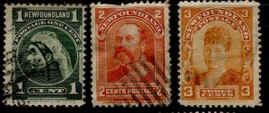 Newfoundland #80,82,83 Definitives Used