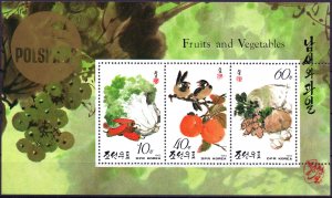 North Korea. 1993. 3445-50 2Small sheet. Vegetables and fruits. MNH.