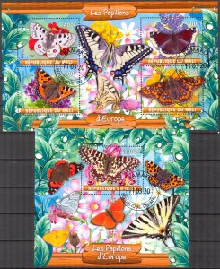 Mali 2020 Butterflies of Europa Sheet +S/S Used / CTO