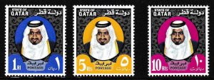 Qatar 1963 Scott 360a-360c Sheik Khalifa XF/Never Hinged
