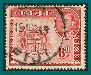 Fiji 1948 Arms, 8d used  #126,SG261c