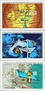 East Germany DDR 1972 MNH Stamps Souvenir Sheet Scott 1362-1364 Weather Meteorol