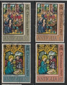 1969 Antigua - Sc 224-7 - used VF - 4 single - Christmas