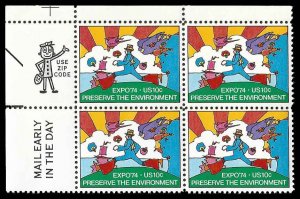 PCBstamps   US #1527 ZB 40c(4x10c)Expo 74, MNH, (ZB-1b)