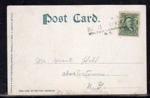 US Bolton Landing NY Warren Co. RFD Cancel 1907 b382