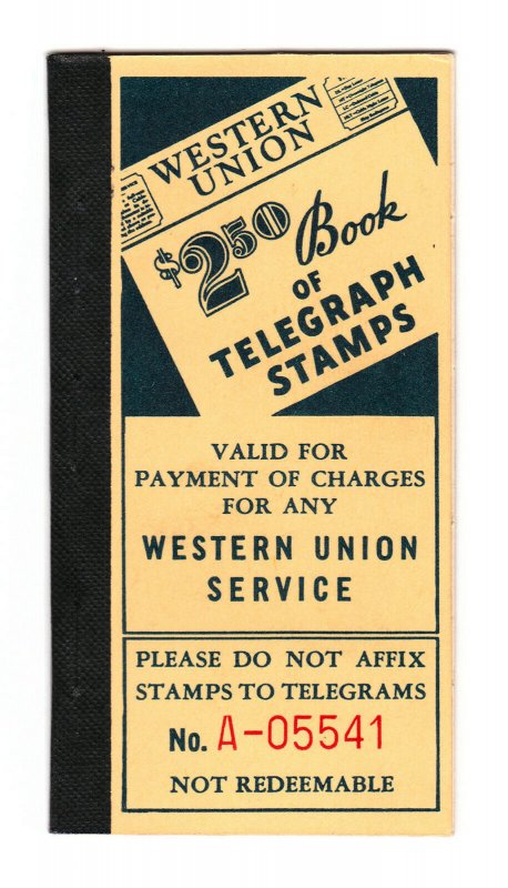 SCOTT #16T99-16T103 WESTERN UNION INTACT BOOKLET OF 7 PANES OF TELEGRAPH STAMPS