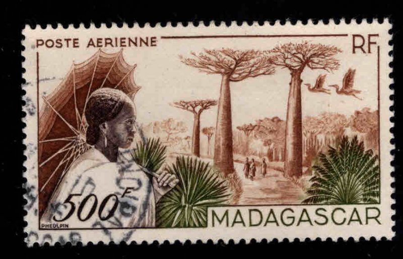 Madagascar Scott C56 Used 500 Franc airmail stamp