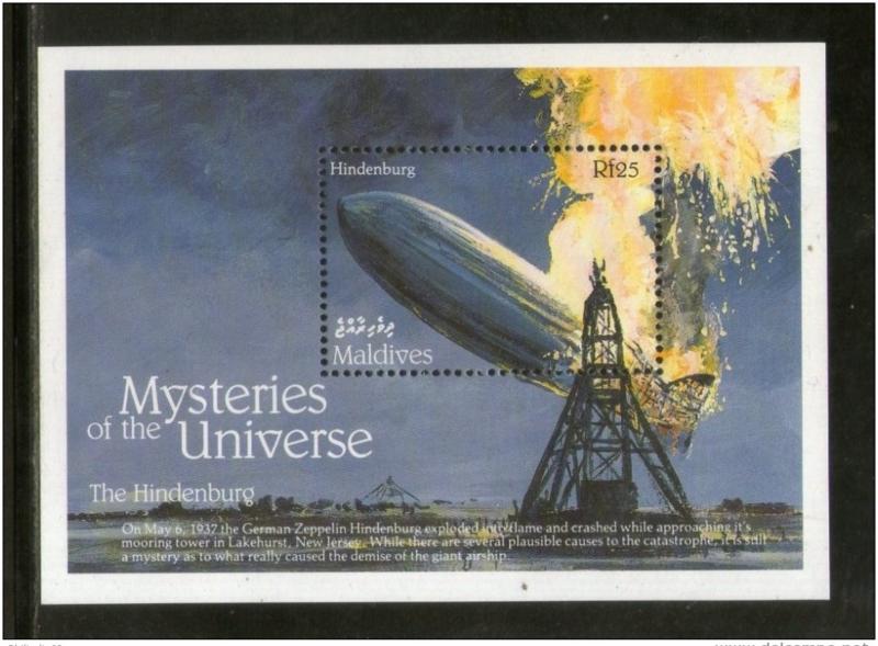 Maldives 1992 Explosion of the Hindenburg Graf Zappline Sc 1757 M/s MNH # 12560