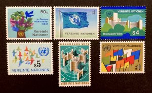 U.N. Vienna 1979 #1-6, 1st Issues, MNH.