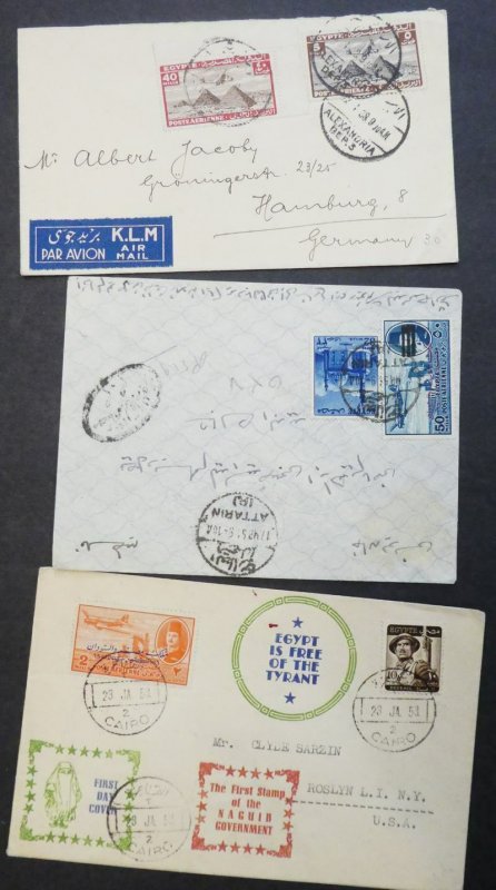 EDW1949SELL : EGYPT Collection of 14 covers & 2 Post cards.