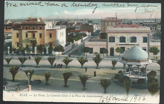 TUNISIA 1906 postcard to Scotland - SFAX cds...............................61887