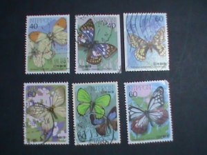 JAPAN STAMP-COLORFUL BEAUTIFUL LOVELY LARGE BUTTERFLY STAMPS CTO-VERY FINE