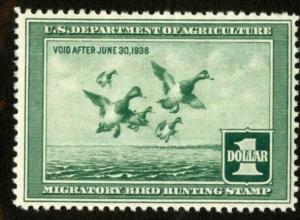 US Stamps # RW4 Ducks XF OG HINGED Bright And Fresh