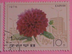 KOREA STAMP: 1976-SC#1437-40  KOREA FLOWERS CTO- NH SET. VERY RARE