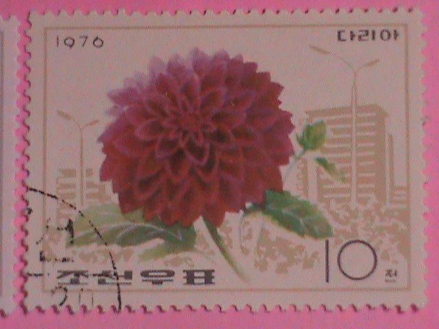 KOREA STAMP: 1976-SC#1437-40  KOREA FLOWERS CTO- NH SET. VERY RARE