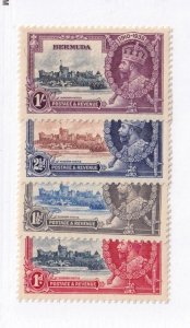 BERMUDA # 100-103 VF-MLH KGV SILVER JUBILEES