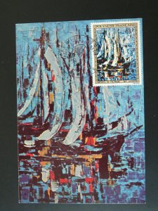 paintings sailing ship maximum card French Polynesia 1972