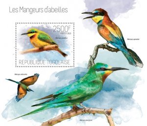 TOGO - 2013 - Bee-eaters - Perf Souv Sheet - Mint Never Hinged