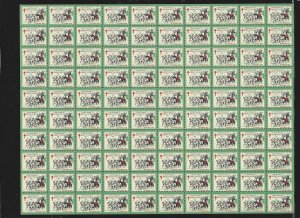 WX62 Mint,OG,NH... Pane of 100... SCV $25.00