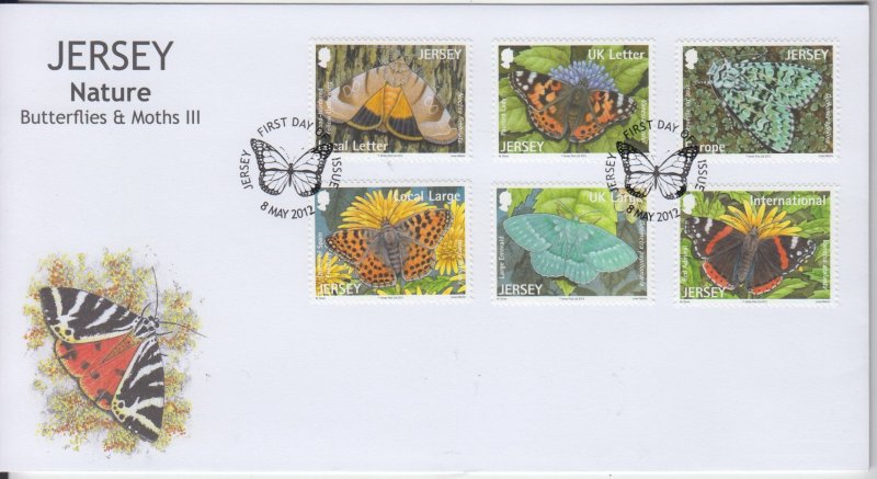 Jersey 2012, 'Butterflies Set 6. , on FDC