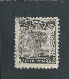 PRINCE EDWARD IS 1862-69 4d BLACK PERF COMPOUND 11 & 11½-12 FU SG 24 CAT £250