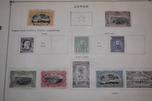 BELGIAN CONGO OLD COLLECTION 1886 - 1940 ON OLD SCOTT PAGES BIN795