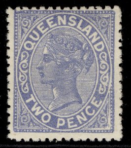 AUSTRALIA - Queensland QV SG204, 2d blue (retouched plate), M MINT. 