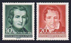 Germany-GDR 284-285,hinged.Michel 516-517. Heinrich Heine,poet,1956.